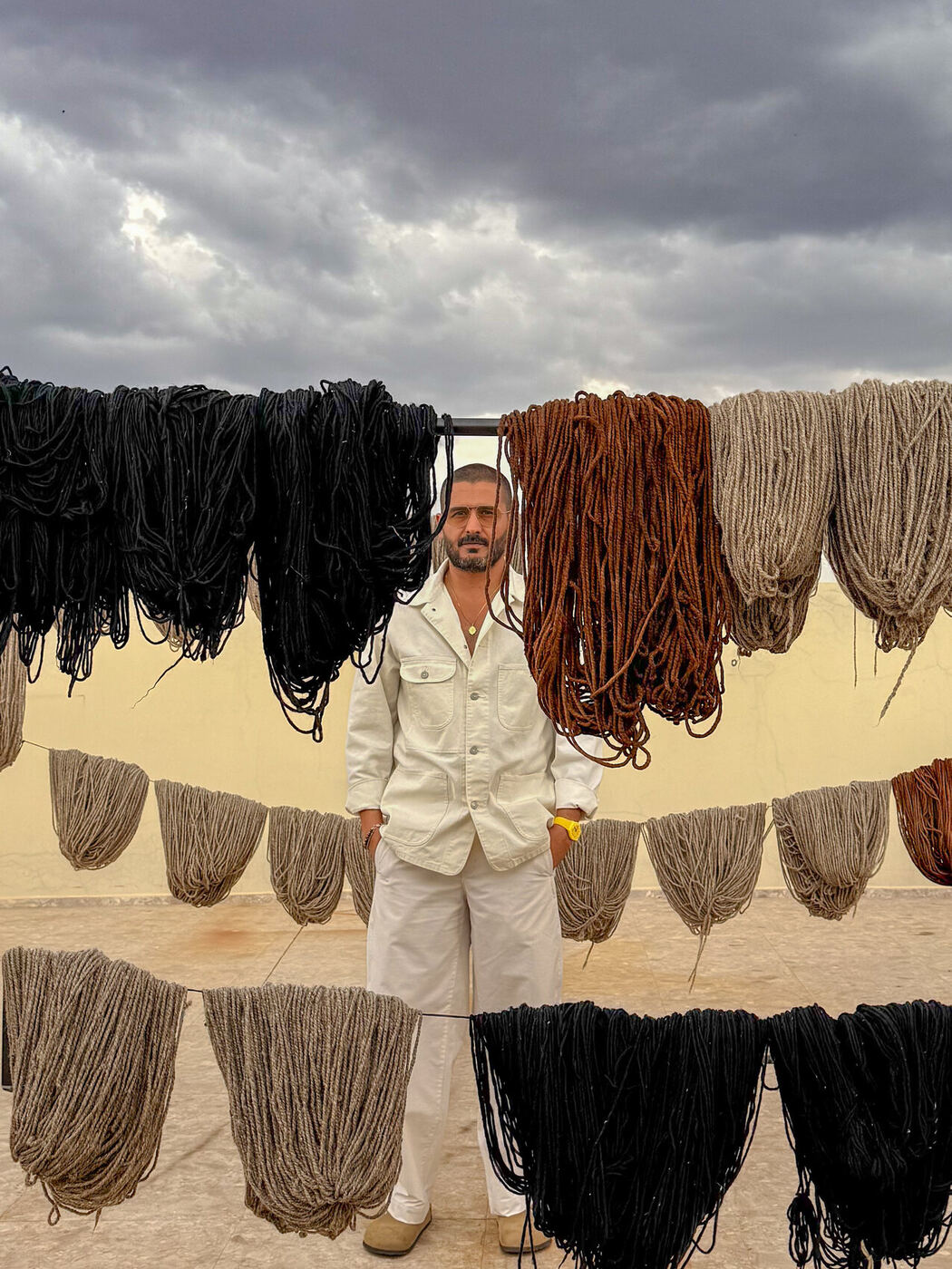 NICH before the drying dyed wool